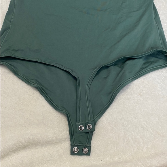VS Pink XLarge thong body suit sage green. High neckline with logo on back. NWOT - Picture 4 of 5